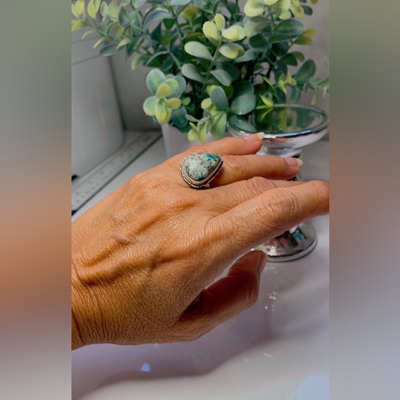 NWT 925 Sterling silver plated Woman green Ring Size 7 - Picture 4 of 17